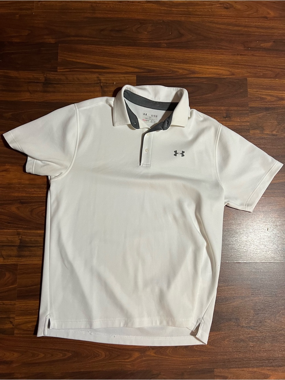 Under Armour Men’s White Polo with Gray Logo